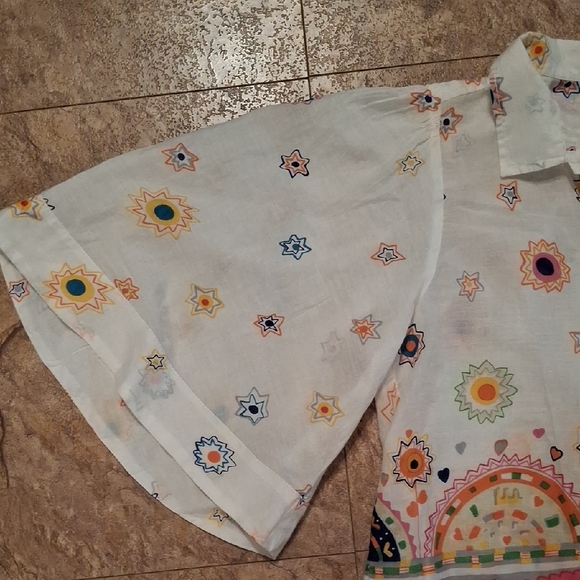 Anthropologie Maeve White Floral Blouse - Picture 3 of 9